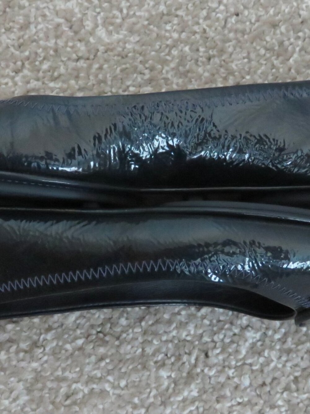 Tory Burch Navy Patent Leather Travel Ballet Flats - 7.5 M - Picture 7 of 9